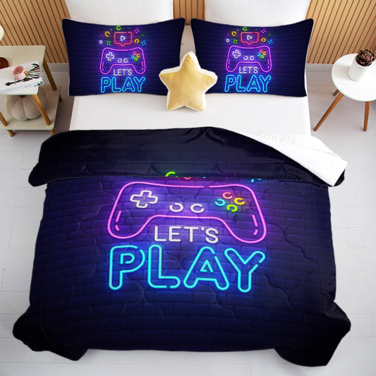 3 Pieces Game Pattern Comforter Set Ultra Soft Bedding Set