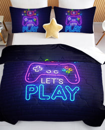 3 Pieces Game Pattern Comforter Set Ultra Soft Bedding Set