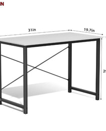 Computer Desk For Home Office, Modern Study Work Table Simple Style For Bedroom, Writing Desks With X-Shaped Reinforcement, Rust