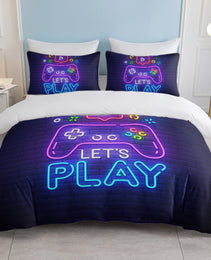 Gaming Duvet Cover Set Twin Full Queen King Size Video Game Controller Bedding Set, Boys Video Games Comforter Cover With 2 Pillow Shams, Bed Set For Boys Girls Bedroom Decor