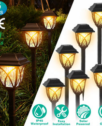 6Pack Solar Powered Stake Light Outdoor Decorative Landscape Lamp IP45 Waterproof Auto On Off Outdoor Light For Pathway Garden Yard Patio