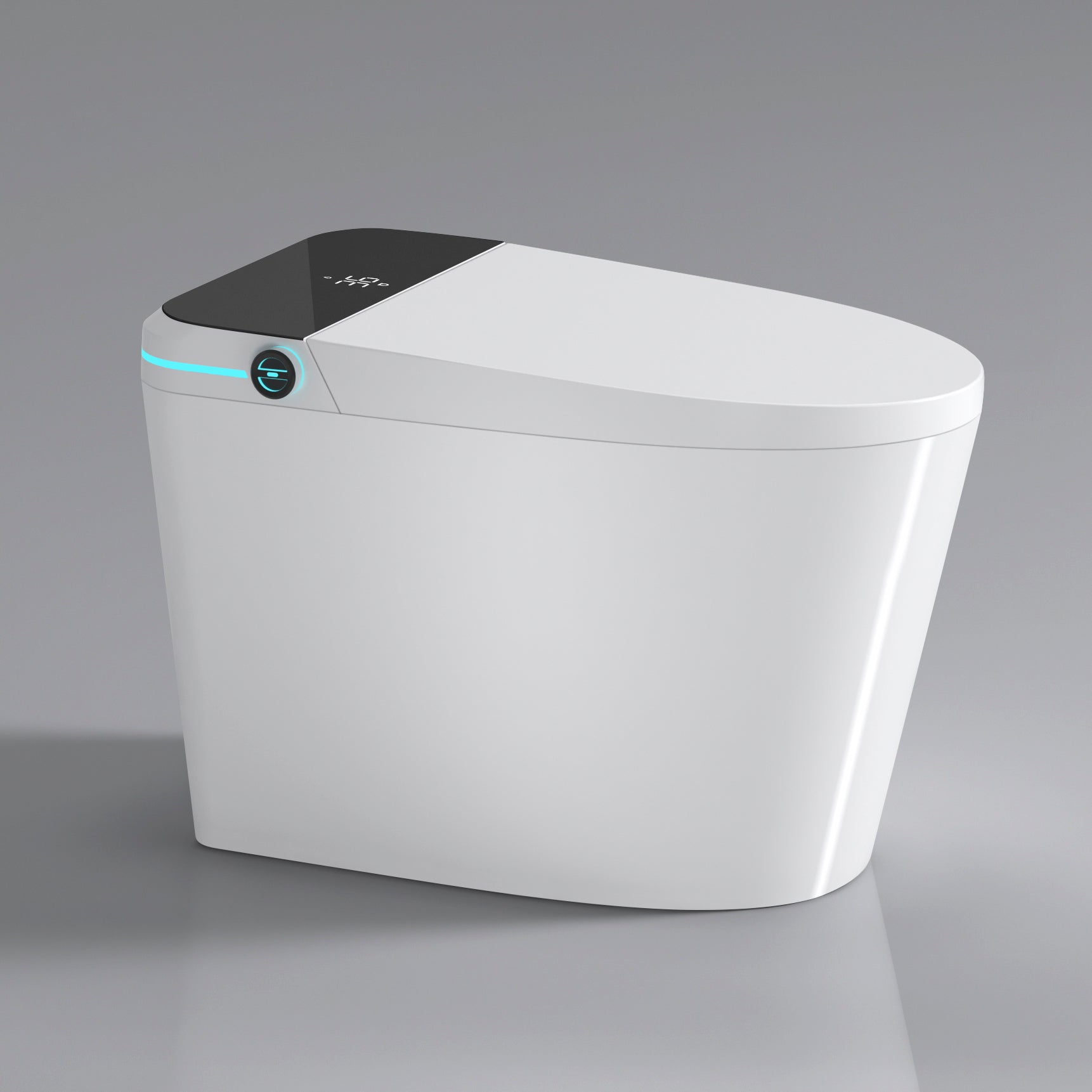 Modern Smart Toilet with Bidet – Auto Open/Close Seat, Warm Water, Dryer, LED Display & Night Light (White)