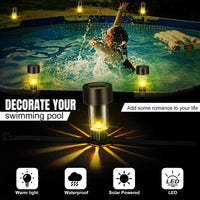 6 Packages Solar Pool Light Frame on The Ground for Swimming Pool Outdoor Pool Fence Decorative Accessories Led Waterproof Lamp
