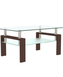 Rectangle Glass Coffee Table, Clear Coffee Table, Modern Side Center Tables For Living Room, Living Room Furniture