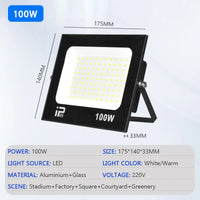 Outdoor IP66 Waterproof Path Light Spotlight LED Floodlight AC220V 10W 20W 30W 50W 100W 200W Outdoor Garden Porch Courtyard Lamp