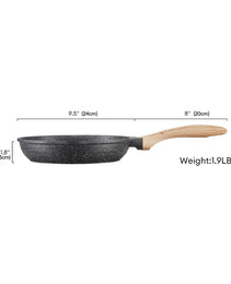 JEETEE 8 Inch Nonstick Frying Pan, Stone Coating Cookware, Nonstick Omelette Pan With Heat-Resistant Handle, Induction Skillet For Eggs