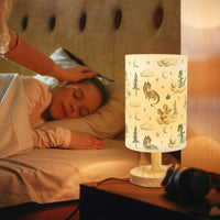 Cute Dragon Bedside Table Lamp for Bedroom with USB Port (White)