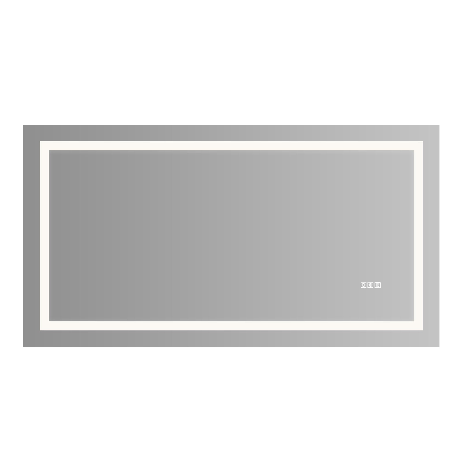 60  X 32  LED Bathroom Mirror With Anti-Fog And Touch Sensor - Modern Frameless Lighted Wall Mirror For Bathroom Vanity, Shower Room, Or Dressing Area