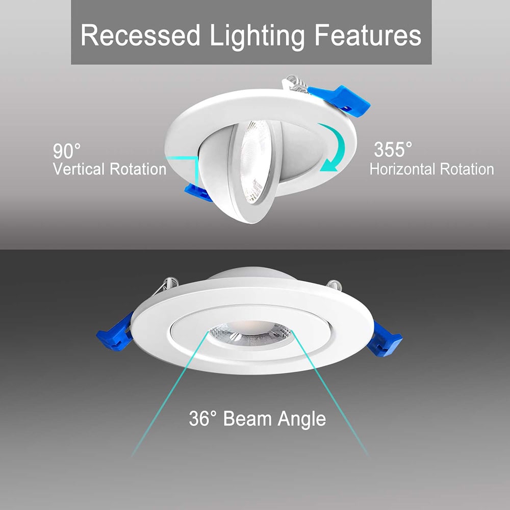 Led Light 4" Round Gimbal 7W - 5CCT - DIM - JXLFG04