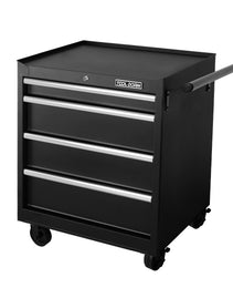 Tool Storage Cabinet And Cart 27Inch Metal Tool Cabinet With 4 Drawer,Rolling Wheel, Ball Bearing Sliders, Black Powder Coating, Suitable For Garage, Warehouse, Workshop
