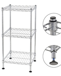 3Tier Wire Shelving Rack Metal Storage Shelf Unit For Laundry Bathroom Kitchen Pantry Closet