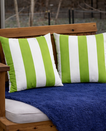 2 Pack Outdoor Throw Pillows, Waterproof & Fade-Resistant Patio Cushions For Garden, Porch, Poolside Furniture - Soft & Comfortable Decorative Pillow Covers 18x18 Inch, Green White