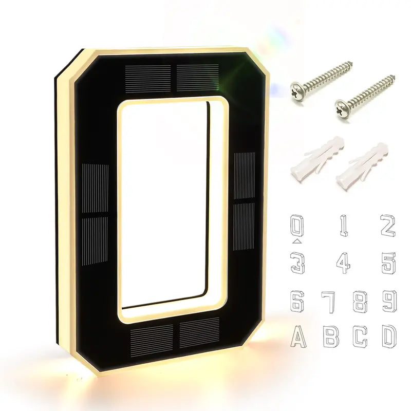 Solar LED Address Sign – Waterproof House Number Plaque