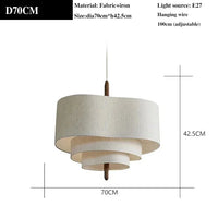 Pebble Pendant Lamp Led Multilayer Cloth Fabric Lamp Kitchen Boho Decor Rustic Lamp Hotel Bedroom Wabi Sabi Dining Table Light