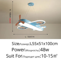 2025 Modern Pink Blue Chandelier Led Deco Designer Aircraft Lamp Baby Girl Boys Home Decor Kids Room Chandelier Lighting