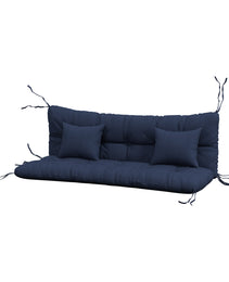 59" Tufted Bench Cushions & Throw Pillows, Replacement Bench Seat Pad, Back & 2 Pillows for Outdoor Furniture, Navy Blue