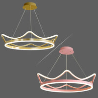 Modern Minimalist Crown Chandelier Living Room Bedroom Princess  Led Pendant Lamps Creative Children's  Lighting Decor