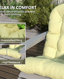 Chair Cushions Set Of 2, Tufted High Back Patio Non-Slip Cushions For Chairs, Beige