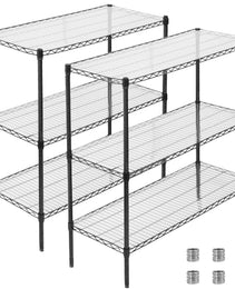 3 Tier Metal Shelf Wire Shelving Unit -  Set Of 2  1050lbs Capacity Heavy Duty Adjustable Storage Rack With Shelf Liners  Extensible To 6 Tier 2100lbs Shelving Designs   48  L X 18  D X 96  H  Black