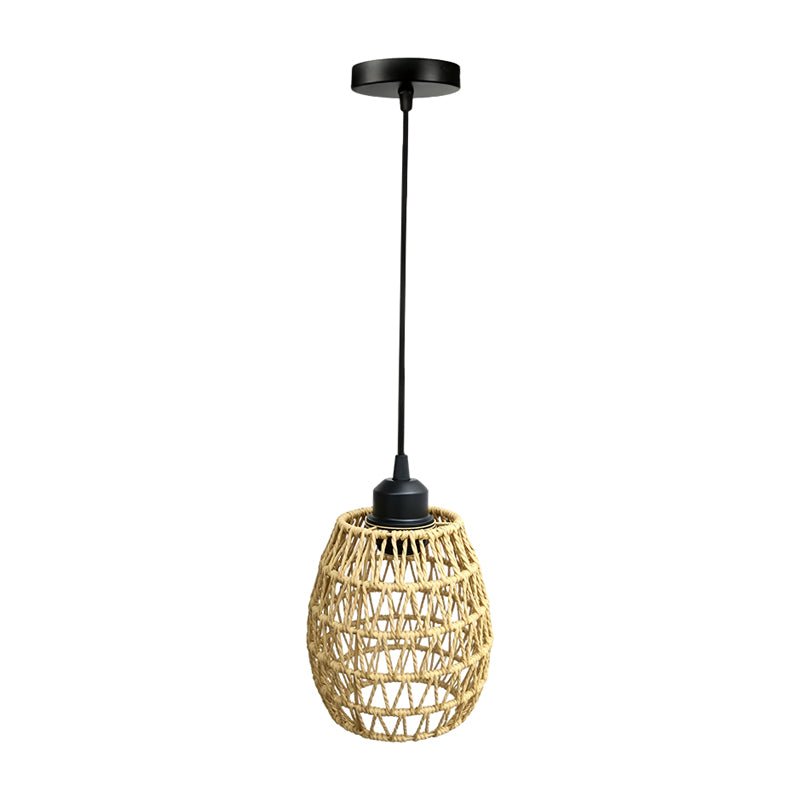 Camille 1-Light Woven Rattan Indoor Pendant Ceiling Light
