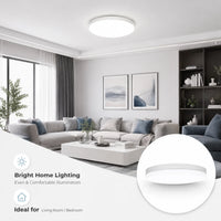 Ultra-thin Round LED Ceiling Lamp Waterproof Flush Mount Fixture 6500K Daylight Modern Home Lighting for Bedroom Kitchen Hallway