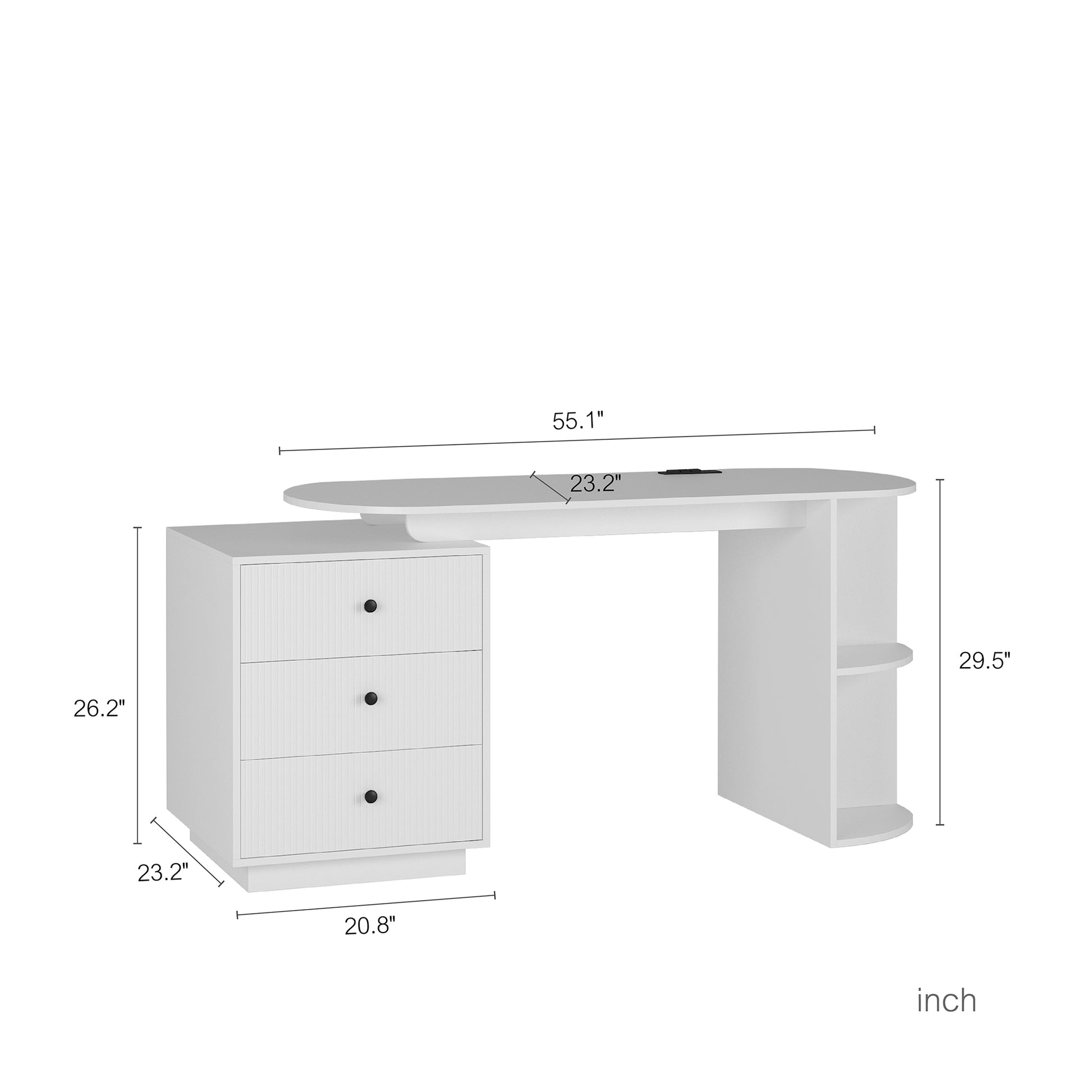 Modern Home Office Table,Expandable Desk With Storage Drawers & Open Shelf,Computer Desk With Hutch & Bookshelf,Wood Executive Desk Teens Student Desk Writing Laptop Home Office Desk