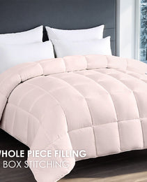Pink Extra Large Plump Thick Duvet - Winter Enhanced Warmth With Skin-friendly Comfort. Bohemian Minimalist Checkered Design, Luxury Hotel-grade For Bedroom Use. Premium Christmas Gift Selection.