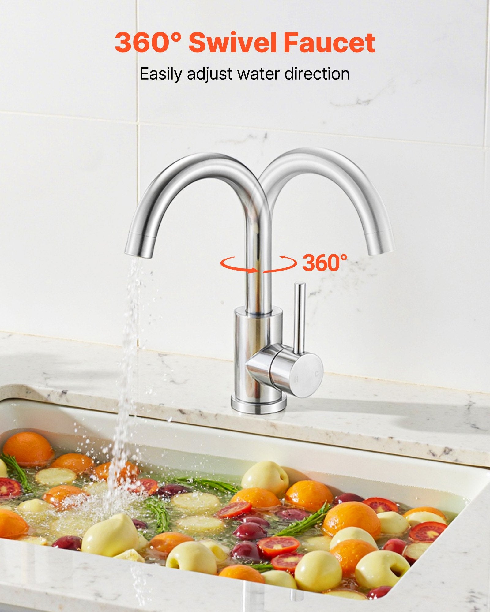 Single Handle Sink Faucet, Kitchen Faucet Brushed Nickel Single Handle, Kitchen Water Faucets With Anti-Splash Aerator, Suitable For Bathroom, RV, Bar Sink, Public Restroom, High Arc Spout