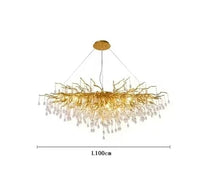 Royal Nordic Luxury Crystal Chandeliers Gold Chrome Water Drop Pendant Light Living Room Hotel Hall Villa Indoor Decor Fixture
