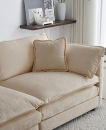2-Piece Upholstered Sofa, Living Room Sectional Sofa Set Modern Sofa Couches Set , Deep Seat Sofa For Living Room Apartment, 1-3 Seat Beige Chenille