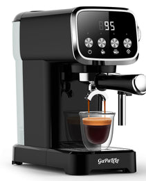 20 BAR Slim Espresso Machine With Milk Frother, Cup Warmer, 43 OZ Detachable Tank, For Espresso, Americano, Latte, Space-Saving, Screen Button, Black, Amazon Resale Prohibited