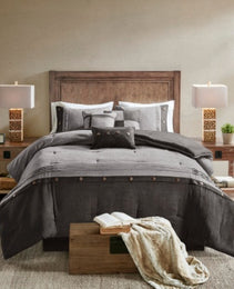7 Piece Faux Suede Comforter Set