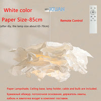 Minimalist Paper Chandelier Lighting Home Indoor Bedroom Living Room Pendant Hanging Lamps DIY White Suspension Light E27 Led