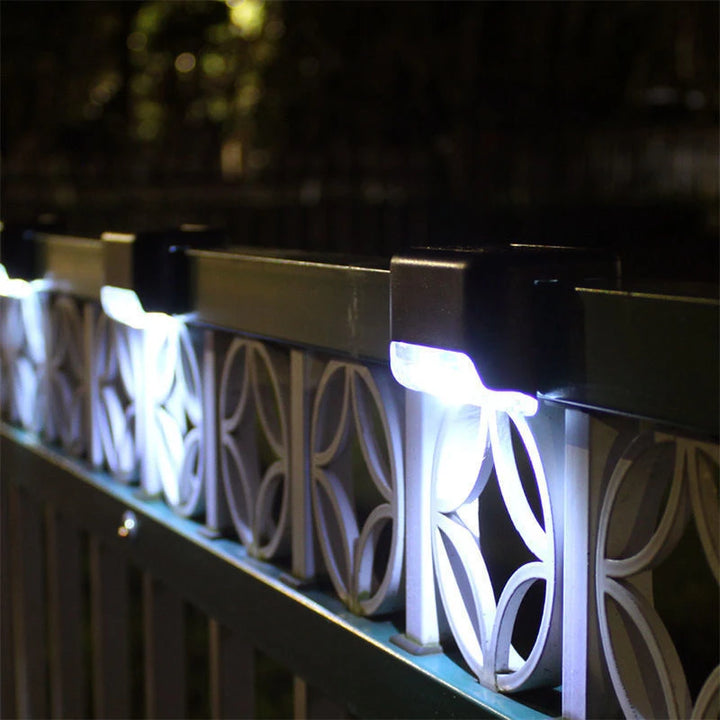 Warm White Solar LED Step Deck Lights Outdoor Waterproof for Patio Stair Fence Railing Pathway Garden Yard Decor Lamp