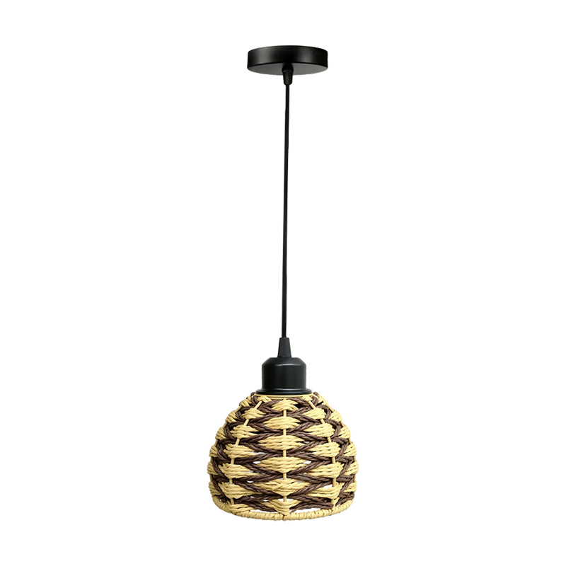 Daphne 1-Light Woven Rattan Indoor Pendant Ceiling Light