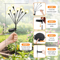 Solar Garden Decorative Lights Yard Patio Pathway Decoration Solar Swaying Light Sway by Wind Outdoor Lights for Walkway
