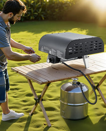 12' Outdoor Pizza Oven Portable Gas Oven Iron Spray  For Camping