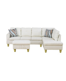 Pickup Only--White Faux Leather 3-Piece Living Room Sofa Set