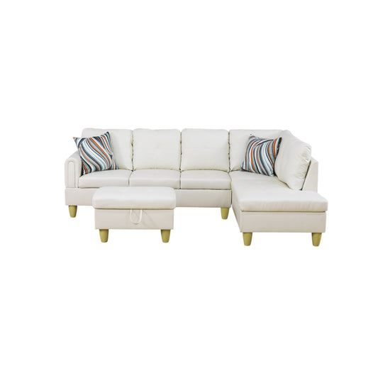 Pickup Only--White Faux Leather 3-Piece Living Room Sofa Set