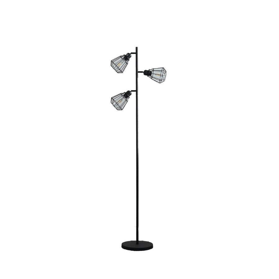 Adjustable Cage Shade Industrial Farmhouse Metal Floor Lamp - CJDS