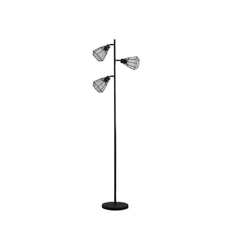 Adjustable Cage Shade Industrial Farmhouse Metal Floor Lamp - CJDS
