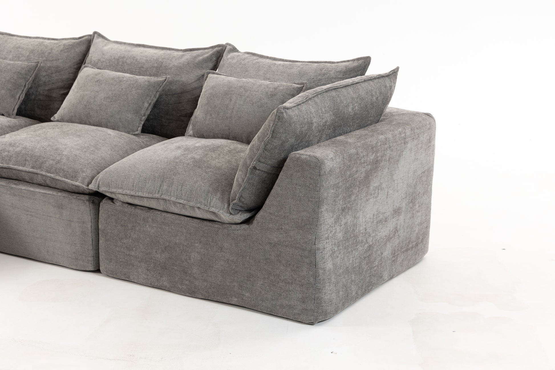 102.3  Width Cloud Couch Oversized Modular Sectional Sofa True Relax Comfy Couches Wide&Deep Seat Sofas For Living Room Furniture Sets, 3Seat With Ottoman