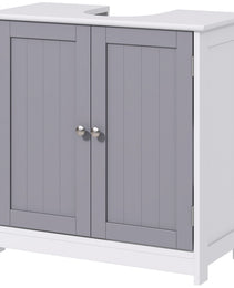Bathroom Vanities, Bathroom Sink Cabinets with U-Shape Cut-Out and Adjustable Internal Shelf, White and Gray
