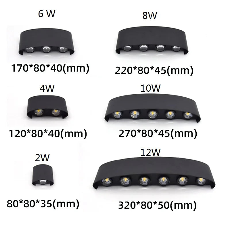 2W 4W 6W 8W 10W 12W LED Wall Light Outdoor Waterproof Modern Nordic Style Indoor Wall Lamps Living Room Porch Garden Lamp