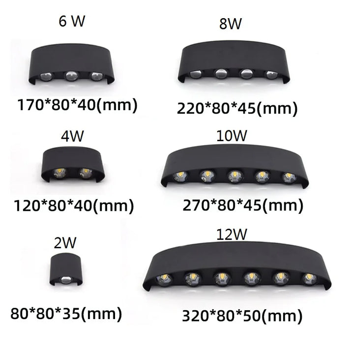 2W 4W 6W 8W 10W 12W LED Wall Light Outdoor Waterproof Modern Nordic Style Indoor Wall Lamps Living Room Porch Garden Lamp