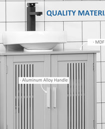 Under Sink Pedestal Storage Bathroom Cabinet, Gray