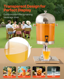 Drink Dispenser 2.1 Gal Beverage Dispenser For Parties With Spigot Tray