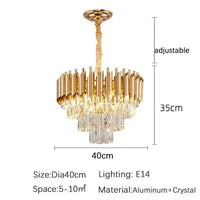 Luxury Crystal Ceiling Chandelier Lighting Modern Living Room Lights Lustre Indoor Bedroom Home Decor Led Hanging Pendant Lamp