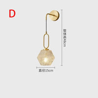 Nordic Glass Wall Lamp Beside Bedroom Bathroom Mirror Light American Style LED Wall Sconces Vintage Edison Lighting Luminaire