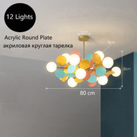 Kids Flower LED Chandelier Colorful Branch Ceiling Light For Children's Bedroom Nursery Playroom Safe Eye-Protection Fixture